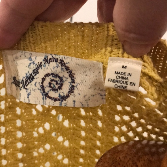 Anthropologie Rosie Neim yellow cardigan. Size M - Picture 4 of 5